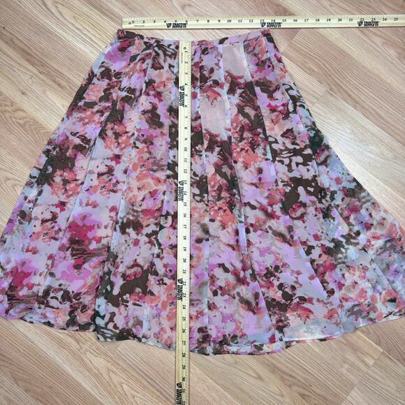 Womens Skirt Petite 8 Soft Petal Pink Floral Fairy Romantic Cottagecore Pleated - Picture 2 of 7